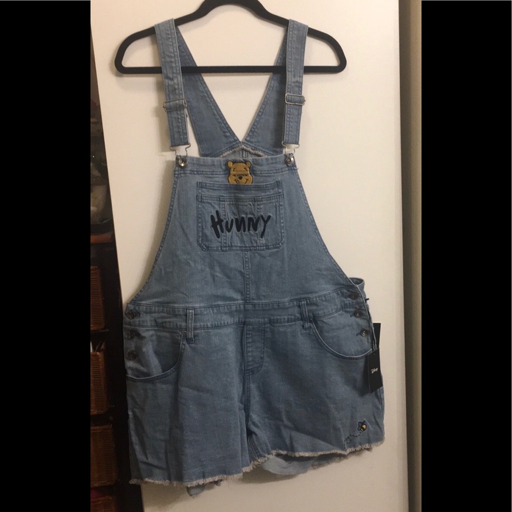 Disney  Winnie the Pooh Light Wash Short Overalls